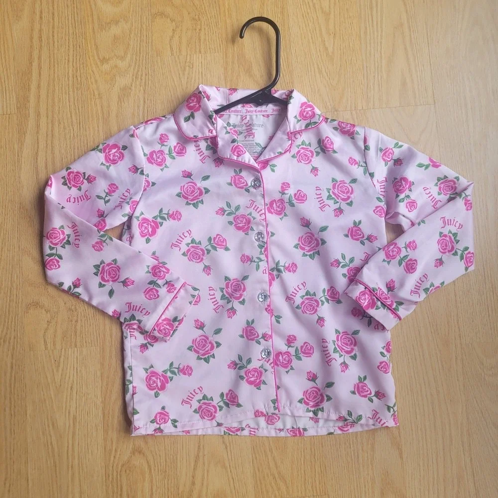 Juicy Couture Pink Rose Pajama Set‎ Sleepwear Girls 4/5